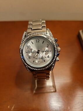 Brand New Women's Silver Watch with Diamond Crystal Accents